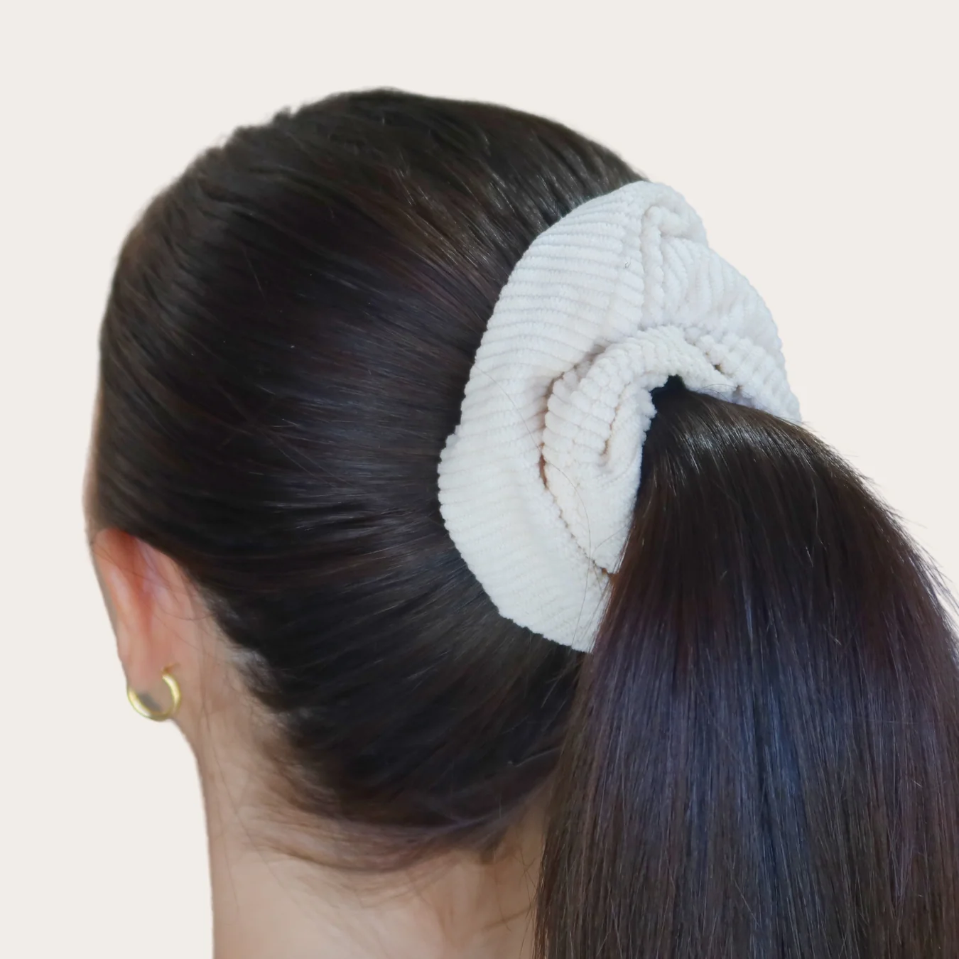 Beige Corduroy Scrunchie - Image 6
