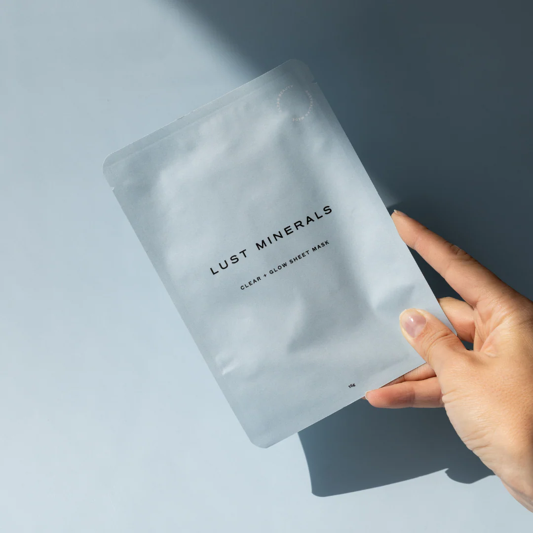 Clear Glow Sheet Mask Box Set + Facial Massager Brush - Image 4