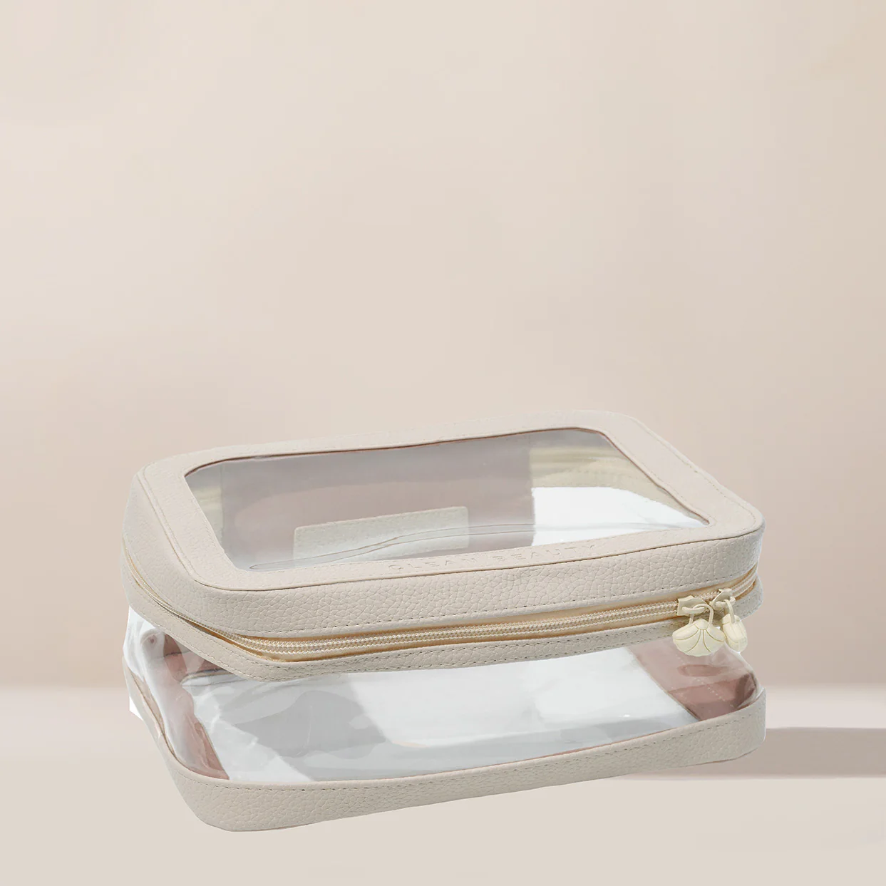 Cream Clear Cosmetic Case